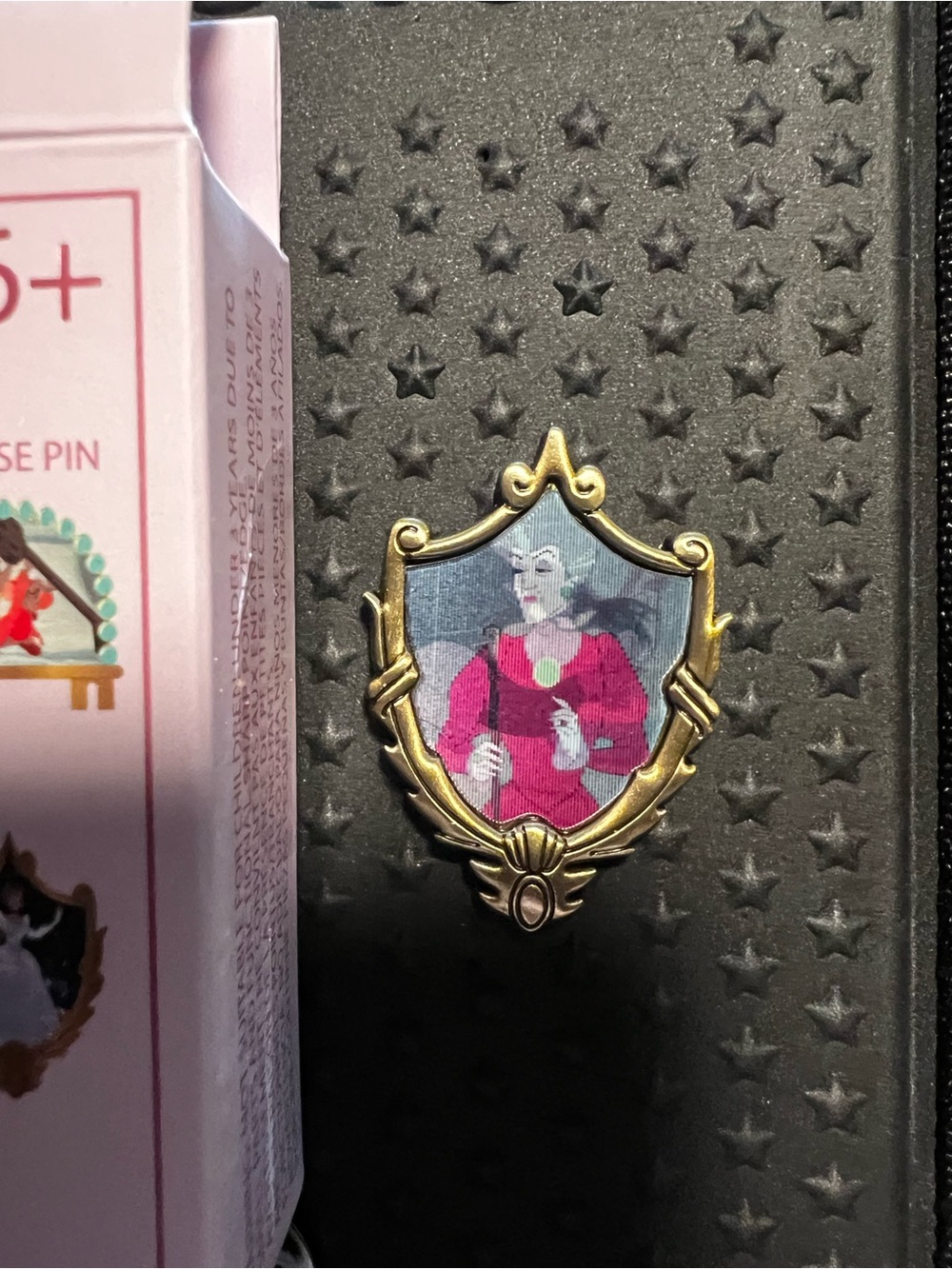 Cinderella lenticular pin Lucifer/evil stepmom